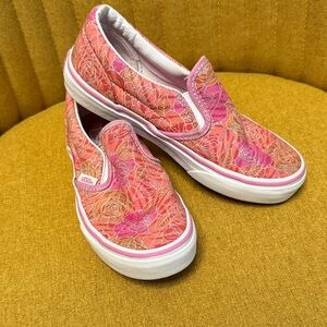 Vans Rose Patterned Pink Slip-Ons